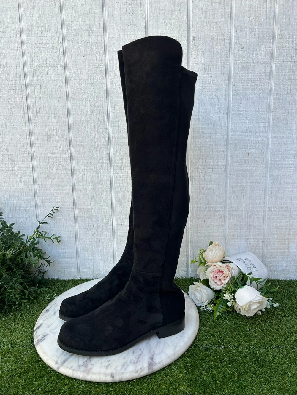 Stuart Weitzman 5050 Gisele 30MM Suede Boots black  $850 size 6 new /no box